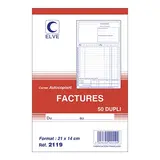 Facturier - Carnet de Factures Elve Format A5 210 x 140 mm 50 pages