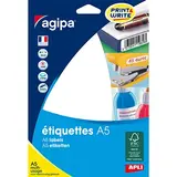 Étiquettes adhésives blanches multi-usages Apli Agipa 210x148mm (Format A5) - Paquet de 16