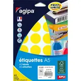 Gommettes rondes adhésives jaunes Ø 30mm - Paquet de 240