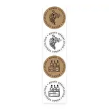 Étiquettes cadeaux adhésives rondes combi Bonne dégustation brun/noir/blanc ø35 mm – Paquet de 500