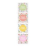 Étiquettes cadeaux adhésives carrées combi Plaisir d’offrir fleuri pastel blanc/multicolore 35 x 35 mm – Paquet de 500