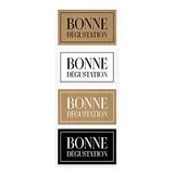 Étiquettes cadeaux adhésives rectangulaires combi Bonne dégustation brun/blanc/noir 45 x 25 mm – Paquet de 500