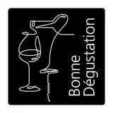 Étiquettes cadeaux adhésives carrées Bonne Dégustation noir/blanc 35 x 35 mm – Paquet de 500