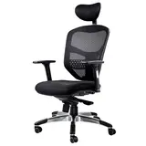 Siège de bureau ergonomique Stockholm synchrone 5 positions, noir, soutien lombaire, accoudoirs 3D