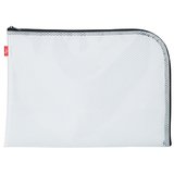 Pochette universelle de rangement A4 SIGN EVA Mesh – blanc ajouré & zip noir – L 34 x H 24,5 cm