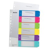 Intercalaires imprimables A4 maxi 6 touches multicolores polypropylène - WOW Leitz
