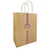 Sac kraft poignées torsadées Savoir-Faire Français 23 x 12 x 30 cm - Paquet de 50