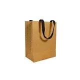 Sac luxe kraft brun / noir à poignées papier – L 18 x P 10 x H 23 cm – Paquet de 10