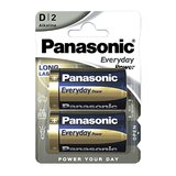 Pile alcaline LR20 D PANASONIC Everyday Power 1,5V 19,7Ah – Blister de 2