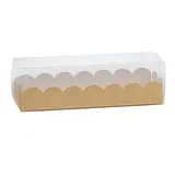 Boîte macarons Brune PET 16 x 5 x 5 cm – 6 à 7 macarons - Emballage macarons - Lot de 10