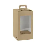 Boîte œuf de Pâques brune à fenêtre et poignée 15 x 15 x 27 cm - Boîte Pâques - Paquet de 10