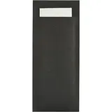 Pochette à couverts noire + serviette blanche 20 x 8,5 cm – Lot de 500
