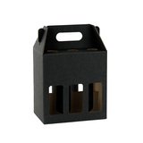 Étuis bouteille bière noir à fenêtre poignée 19x13x21cm – 6 bouteilles – Paquet de 30
