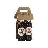 Porte-bouteille 4 bières hautes poignée kraft brun 15x13,5x4cm – Paquet de 100