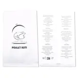 Sachet poulet rôti ingraissable papier kraft 25 + 7,5 x 41 cm – Blanc – Sac Poulet - Carton de 500