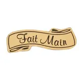 Étiquettes cadeaux adhésives Fait main Or 35 x 13 mm - Boîte de 1000