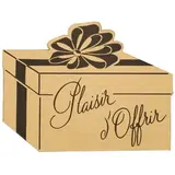 Étiquettes cadeaux adhésives Plaisir d'offrir or 45 x 35 mm - Paquet de 500