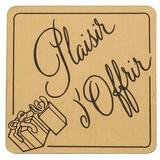 Étiquettes cadeaux adhésives Plaisir d'offrir or 30 x 30 mm