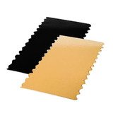 Semelle bûche carton Or/Noir 950g/m² 39x10 cm – Bords festonnés – Paquet de 50