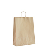 Sac kraft brun à poignées torsadées 32+12x41cm 100g/m² (x250)