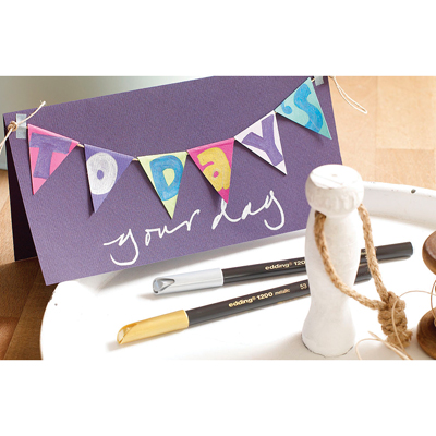 Feutres métalliques or / argent pointe ogive 1 à 3 mm - Lot de 2 - Stylos feutres-1