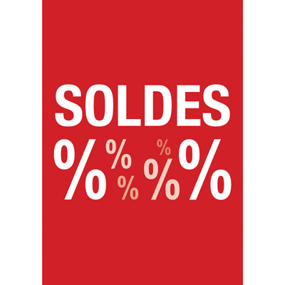 Affiche Soldes magasin 14,8 x 21 cm - Affiche promo - Paquet de 10 - Affiches Soldes