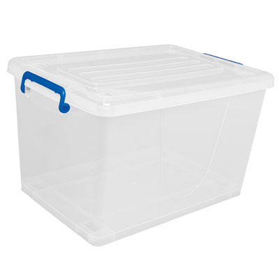Bac de rangement plastique 50L transparent 55 x 39 x 33 cm - Bacs de rangement