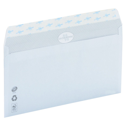 Enveloppe blanche DL 110 x 220 mm 80g sans fenêtre La Couronne - Paquet de 100 - Enveloppes blanches-3