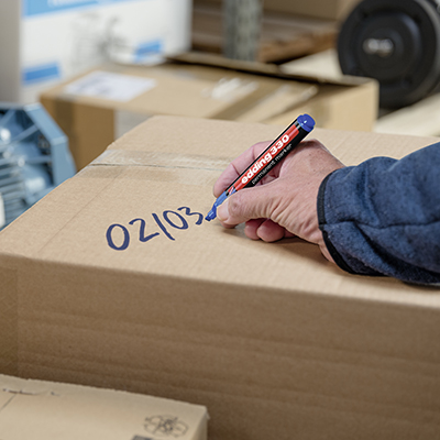 3 Marqueurs indélébile Edding 330 – bleu, noir, rouge - Marqueurs-2