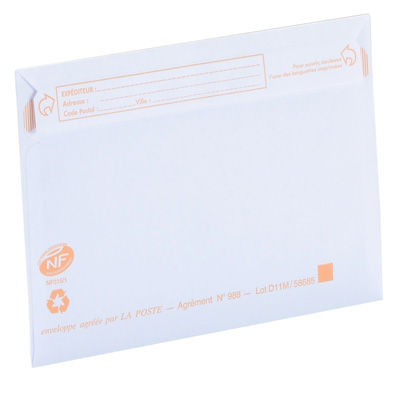 Enveloppe blanche C6 114 x 162 mm précasées 80g La Couronne - Paquet de 50 - Enveloppes blanches-2