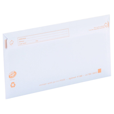 Enveloppe blanche DL 110 x 220 mm précasées 80g La Couronne - Paquet de 50 - Enveloppes blanches-2