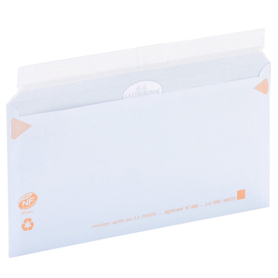 Enveloppe blanche DL 110 x 220 mm précasées 80g La Couronne - Paquet de 50 - Enveloppes blanches-3