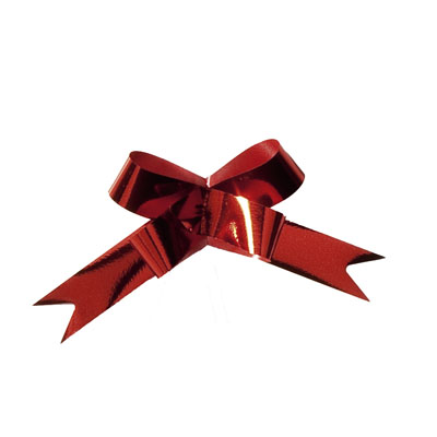 Noeud à tirer rouge effet miroir ø 8cm L 19mm - boîte de 100 - Étoiles adhésives, Noeuds à tirer