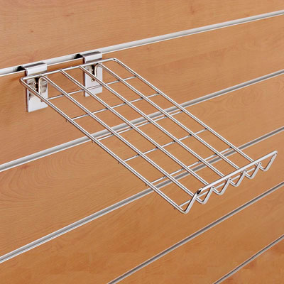 Tablette inclinée en fil - Tablettes pour panneaux rainurés-1