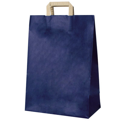 Sacs cabas kraft  - Sacs kraft couleur poignées plates