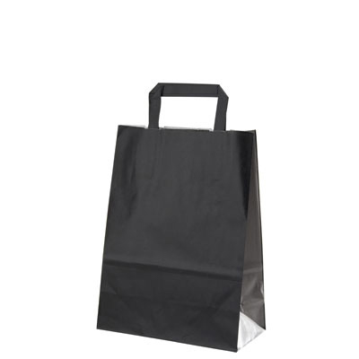 Sacs cabas kraft  - Sacs kraft couleur poignées plates