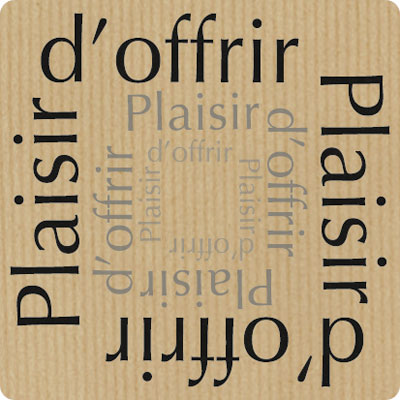 Étiquettes cadeaux adhésives Plaisir d'offrir 35x35mm brun/noir – Boîte distributrice de 500 - Étiquettes cadeaux adhésives