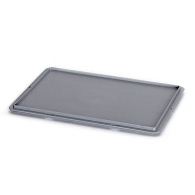Couvercle encastrable pour bac Euro 80 x 60 cm gris  - Bacs plastique à parois et fond pleins