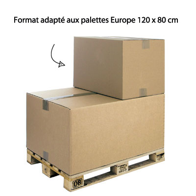 Caisse américaine carton, carton double cannelure 80x60x60cm - Caisses américaines cartons-1