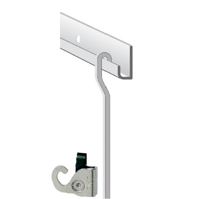 Cimaise alu + 2 tiges alu + 2 crochets X - Câbles et cimaises