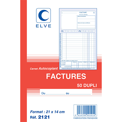 Cahier de facture Elve Manifold A5 140 x 210 mm 50 pages 2 exemplaires - Factures