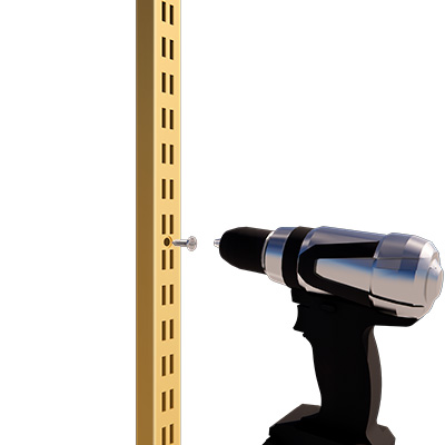 Crémaillère pas de 25 - Or - H 240 cm - section 25x20 cm - Ligne Square 25 or-1