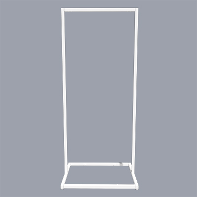 Portant vêtement professionnel blanc sur vérin, 65x45x150cm - Ligne Square 25 blanc