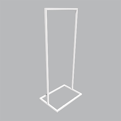 Portant vêtement professionnel blanc sur vérin, 65x45x150cm - Ligne Square 25 blanc-1