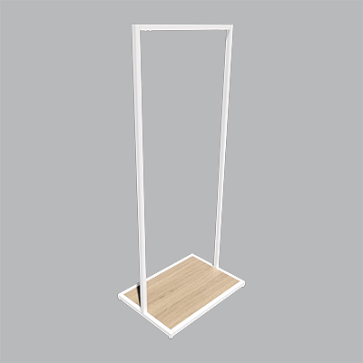 Portant vêtement professionnel blanc sur vérin, 65x45x150cm - Ligne Square 25 blanc-2