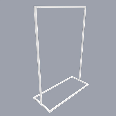 Portant vêtement professionnel blanc sur vérin, 105x45x150cm - Ligne Square 25 blanc-1