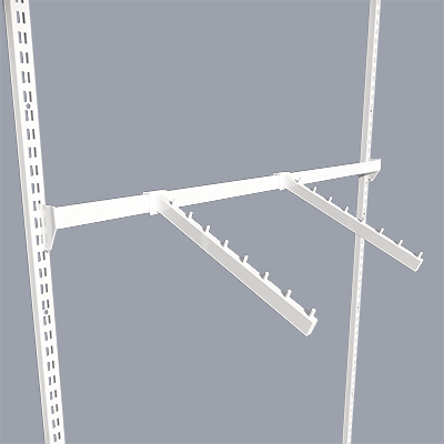 Bras incliné L33cm pour barre de charge, 8 crans, tube 30x15mm, blanc - Ligne Square 25 blanc-1