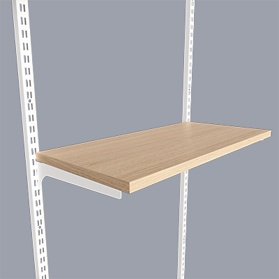 Consoles équerre L 28 cm blanc pour tablette, pas de 25 mm  - Ligne Square 25 blanc-1