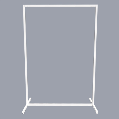 Portant vêtement fixe professionnel blanc sur vérin, 105x45x150cm - Ligne Square 25 blanc