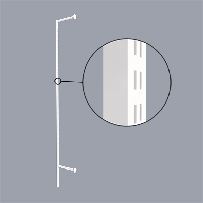 Montant mural déporté double perforation 240cm blanc section 25x25mm - Ligne Square 25 blanc-1